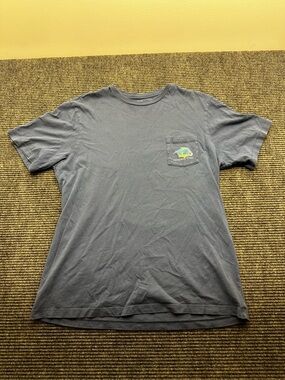 Men’s Vineyard Vines Gray Pocket Fish Logo Short Sleeeve T Shirt Cotton Med